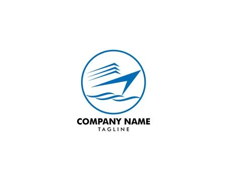 Speed boat logo design template, Sea boat logo design concept Stock Illustration