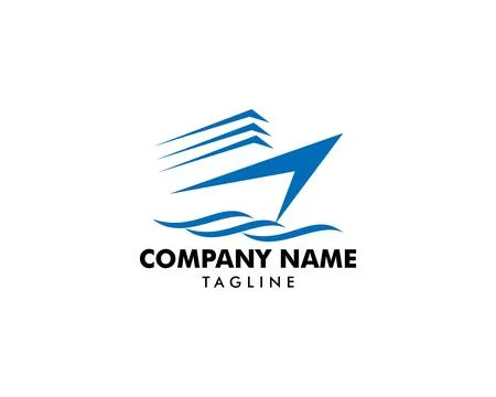 Speed boat logo design template, Sea boat logo design concept Stock Illustration