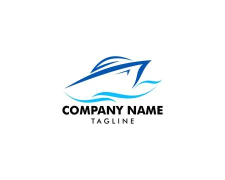 Speed boat logo design template, Sea boat logo design concept Stock Illustration