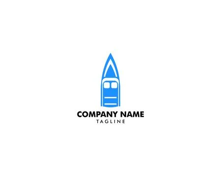 Speed boat logo design template, Sea boat logo design concept Stock Illustration