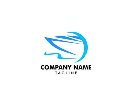 Speed boat logo design template, Sea boat logo design concept Stock Illustration