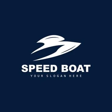 Speed Boat Logo, Fast Cargo Ship Vector, Sailboat, Design For Ship Manufact.. Stock Illustration