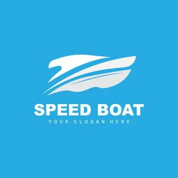 Speed Boat Logo, Fast Cargo Ship Vector, Sailboat, Design For Ship Manufact.. Stock Illustration