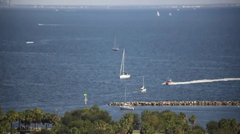 Speed Boat on Ocean Stock Footage 46258220