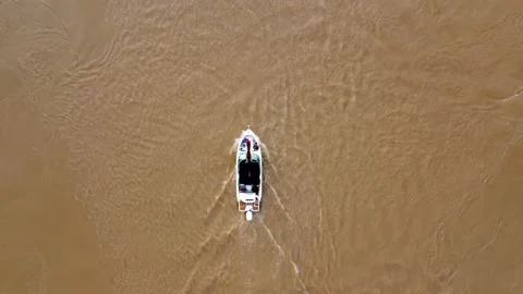 Speed boat with passengers Stock Footage 211792874