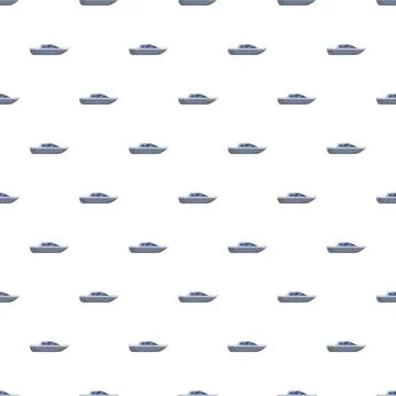 Speed boat pattern repeating on white background Illustrazione stock