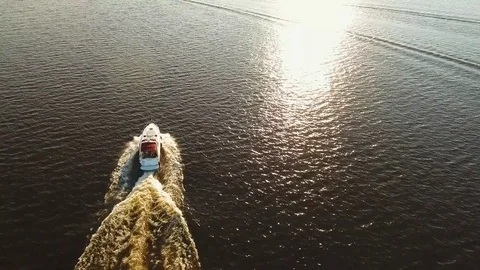 Speed boat on the river. Stock Footage 78177997