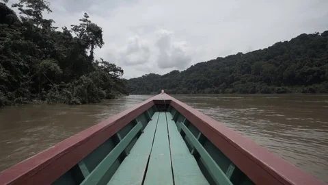Speed boat on a river Stock Footage 82985352