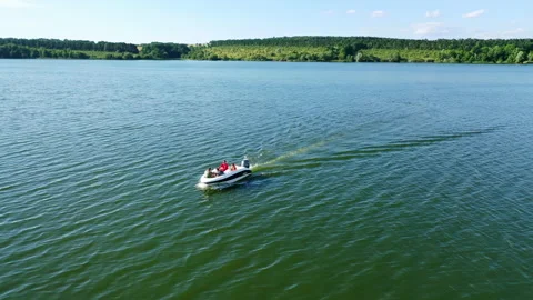 Speed boat on river Stock Footage 135606031