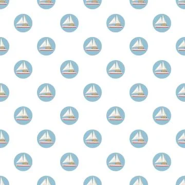 Speed boat with sail pattern Stock Illustration