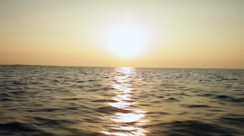 Speed boat sailing the ocean in the sunset at dusk adventure during vacation Stock Footage 49680325