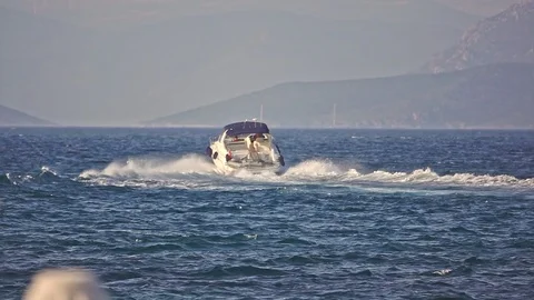 Speed Boat On The Sea Stock Footage 112754548