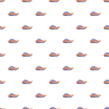 Speed boat seamless pattern background for marine design Stock Illustration