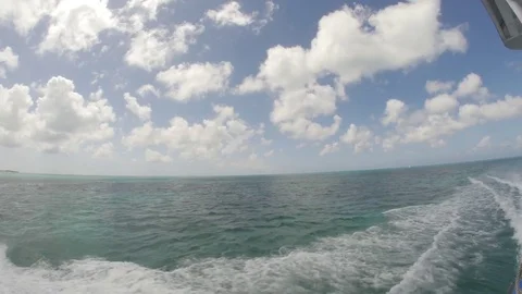 Speed Boat Side Ocean View 4k Stock Footage 73556871