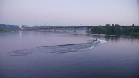 Speed Boat Slow Motion Stock Footage 138954584