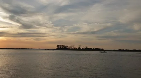 Speed boat off in the sunset (1 of 2) Stock Footage 43060598