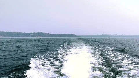 Speed boat trail Stock Footage 241724255