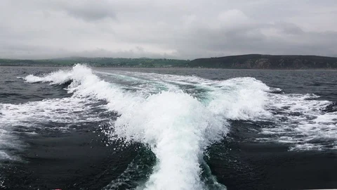 Speed boat wake Stock Footage 91285681
