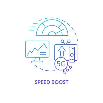 Speed boost blue gradient concept icon Stock Illustration