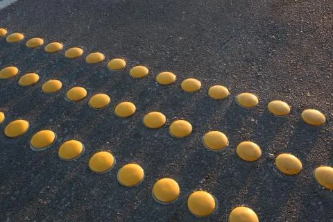 Speed bump. Close up Stock Photos