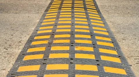 Speed bump on a road. 001 Stock Footage 11499101