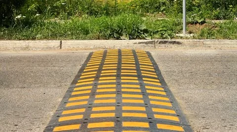 Speed bump on a road. 004 Video stock 11499185