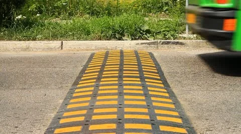 Speed bump on a road. 005 Stock Footage 11499164