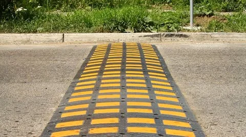 Speed bump on a road. 006 Stock Footage 11499100