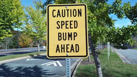 Speed Bump Sign Stock Footage
