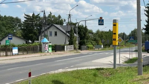 Speed Camera Measuring Vehicles Near Pedestrian Crossing Video stock 278227367