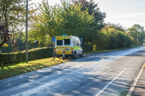 Speed camera in operation Stock Photos