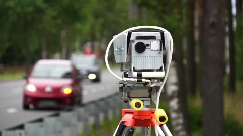 Speed camera (radar) with background sound Stock Footage 167184539