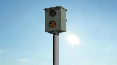 Speed camera - speed trap on blue sky background Stock-Illustration