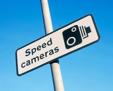 SPEED CAMERA WARNING SIGN Foto stock
