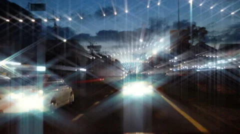 Speed car driving on night , Time lapse 動画素材 44603301