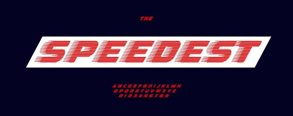 Speed Car Font Logo Dynamic Alphabet Bold Italic Letter Set Automotive Stock Illustration