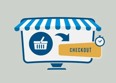 Speed up checkout experience concept for boost e-commerce conversions. Fast Stock Illustration