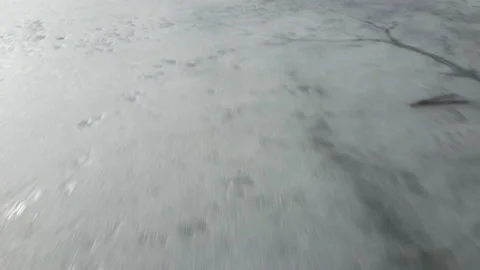 Speed Close up drone view on ice on the lake or river. Stock Footage 151919580