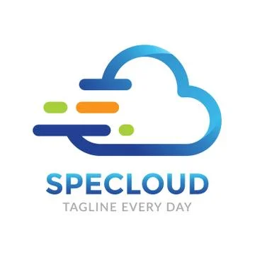 Speed cloud logo design template Illustrazione stock