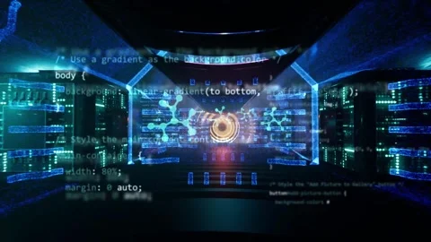 Speed coding or programming animation with short cuts of humanoid robot. Stock Footage 296037584