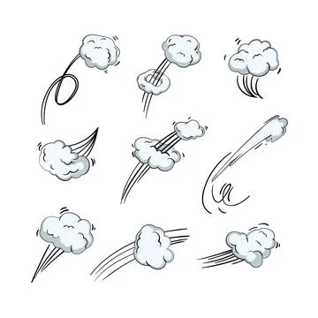 Speed comic set cartoon vector illustration Stock Illustration