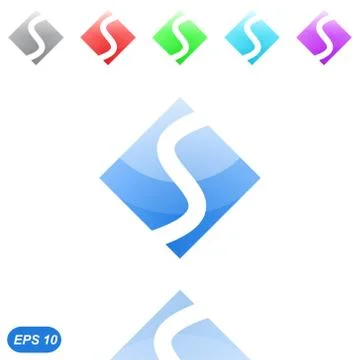 Speed concept - s letter with reflection Stock Illustration