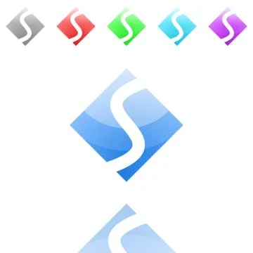 Speed concept - s letter with reflection Stock Illustration
