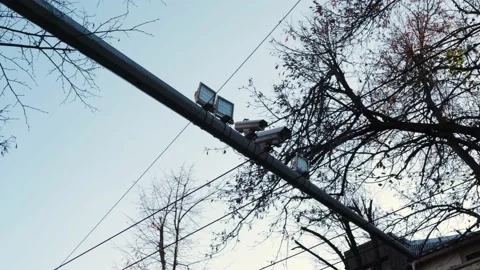Speed control camera at sunset. Stock Footage 144196870