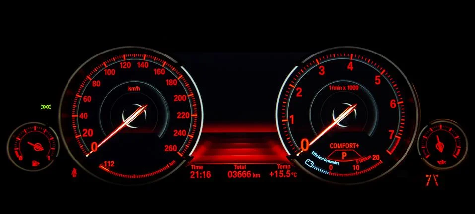 Speed control dashboard Foto stock