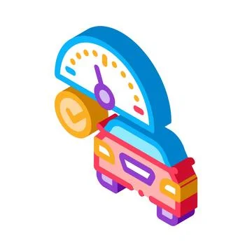Speed control isometric icon vector illustration color Illustrazione stock