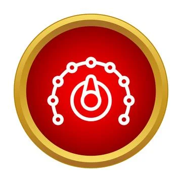 Speed control knob adjusting level dashboard icon Stock Illustration