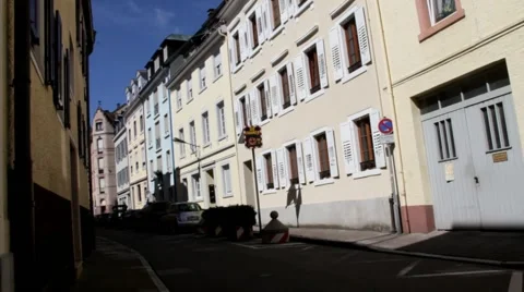 Speed control tools at old small  street Stock Footage 41721010