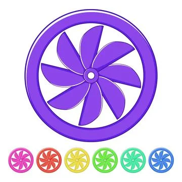 Speed cooling fan cartoon vector graphic Stock Illustration