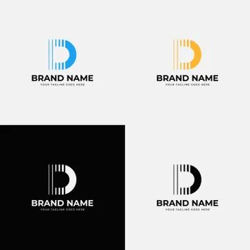 Speed Creative Abstract Modern Line Initial Letter D vector line logo design. Illustrazione stock